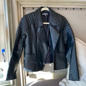 Lisa Rinna Collection Novelty Neck Leather Jacket